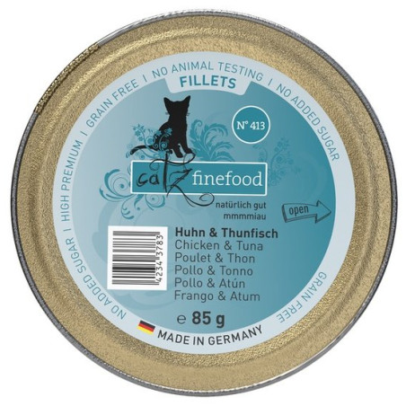 Catz Finefood Filety N.413 Kurczak/Tuńczyk tacka 85g - All4Animals