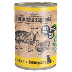 Wiejska Zagroda Indyk z jagnięciną puszka 400g - All4Animals
