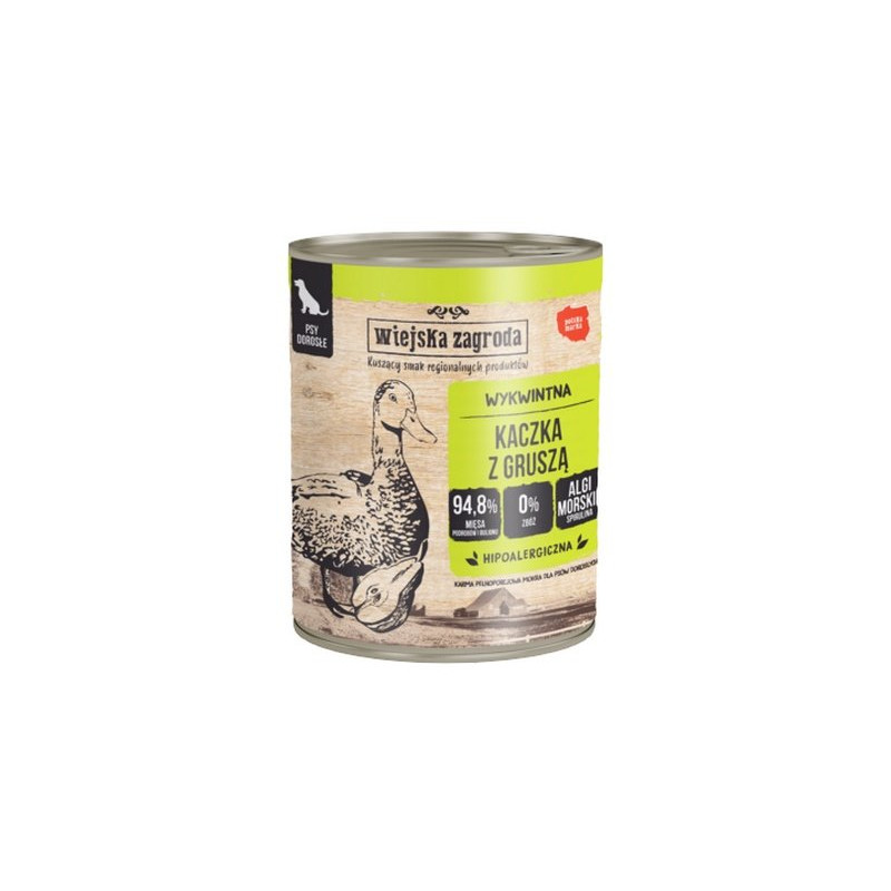 Wiejska Zagroda Kaczka z gruszką puszka 800g - All4Animals