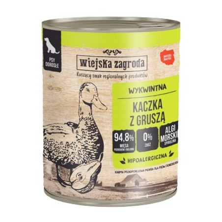Wiejska Zagroda Kaczka z gruszką puszka 800g - All4Animals
