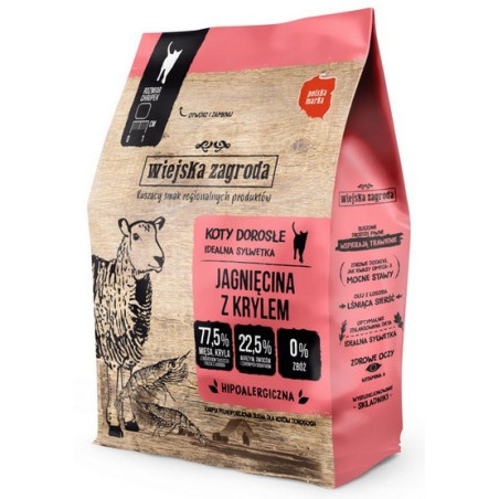 Wiejska Zagroda Kot - Jagnięcina z krylem 400g - All4Animals