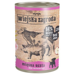 Wiejska Zagroda Mięsna uczta Puppy puszka 400g - All4Animals