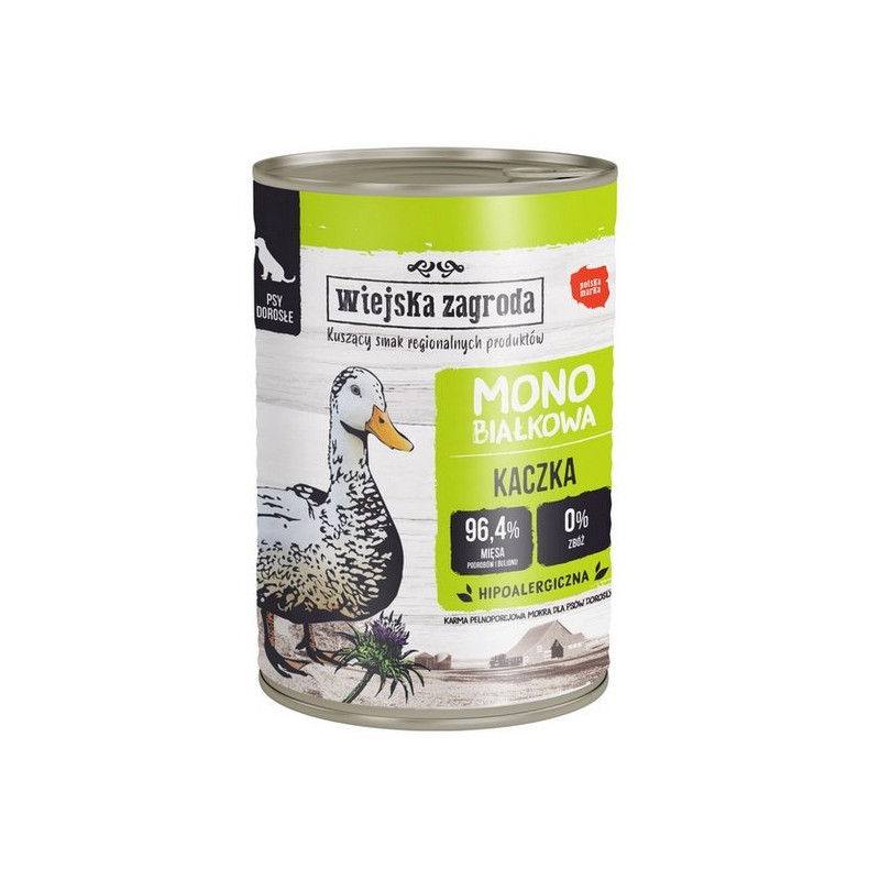 Wiejska Zagroda Monobiałkowa Kaczka puszka 400g - All4Animals