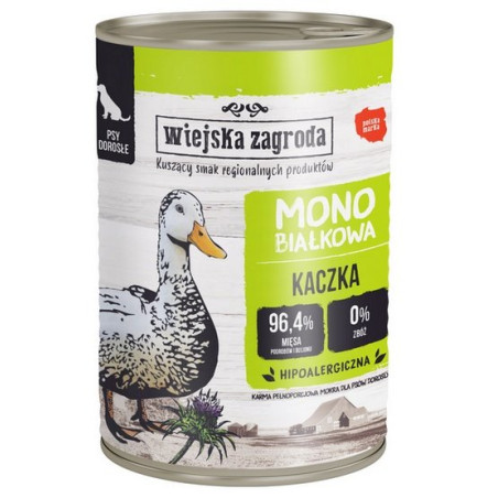 Wiejska Zagroda Monobiałkowa Kaczka puszka 400g - All4Animals