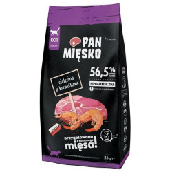 Pan Mięsko Karma sucha dla kota - cielęcina i krewetki chrupki S 1,6kg - All4Animals