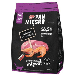 Pan Mięsko Karma sucha dla kota - cielęcina i krewetki chrupki S 400g - All4Animals