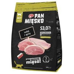 Pan Mięsko Karma sucha dla kota - indyk i gęś chrupki S 400g - All4Animals
