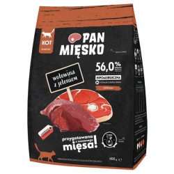 Pan Mięsko Karma sucha dla kota - wołowina i jeleń chrupki M 400g - All4Animals