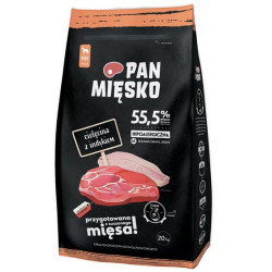 Pan Mięsko Karma sucha dla psa - cielęcina i indyk chrupki M 20kg - All4Animals