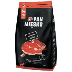 Pan Mięsko Karma sucha dla psa - wołowina i kozina chrupki M 20kg - All4Animals