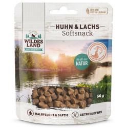 Wildes Land Cat Softsnack Huhn & Lachs 50g - All4Animals