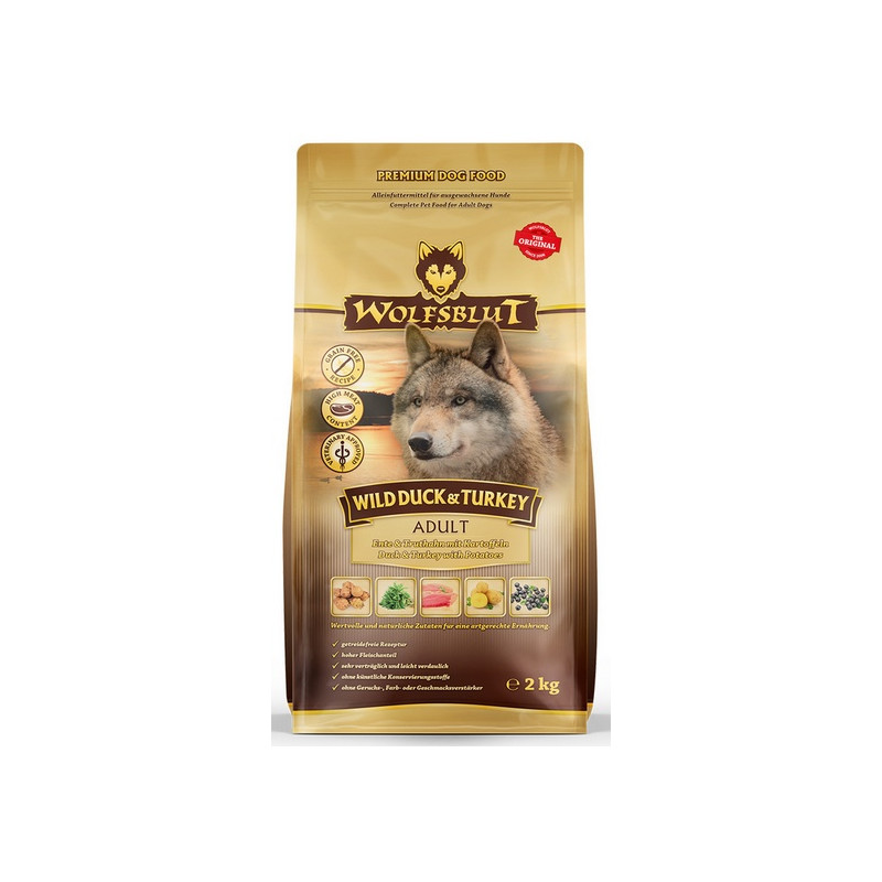 Wolfsblut Dog Wild Duck & Turkey - kaczka, indyk i bataty 2kg - All4Animals