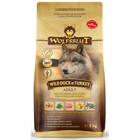 Wolfsblut Dog Wild Duck & Turkey - kaczka, indyk i bataty 2kg - All4Animals