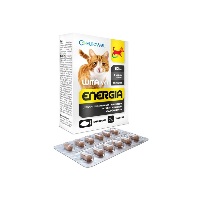 Wita-Vet Kot Energia Junior + Adult 60tabl - All4Animals