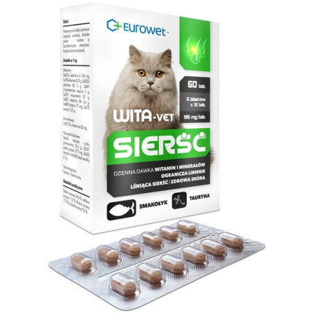Wita-Vet Kot Sierść 60tabl. - All4Animals