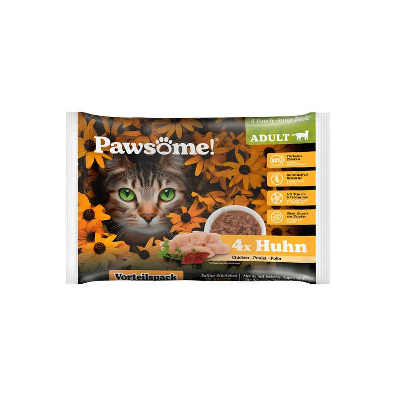Pawsome Adult Huhn - kurczak saszetki 4x85g - All4Animals Pawsome Adult Huhn - kurczak saszetki 4x85g - All4Animals