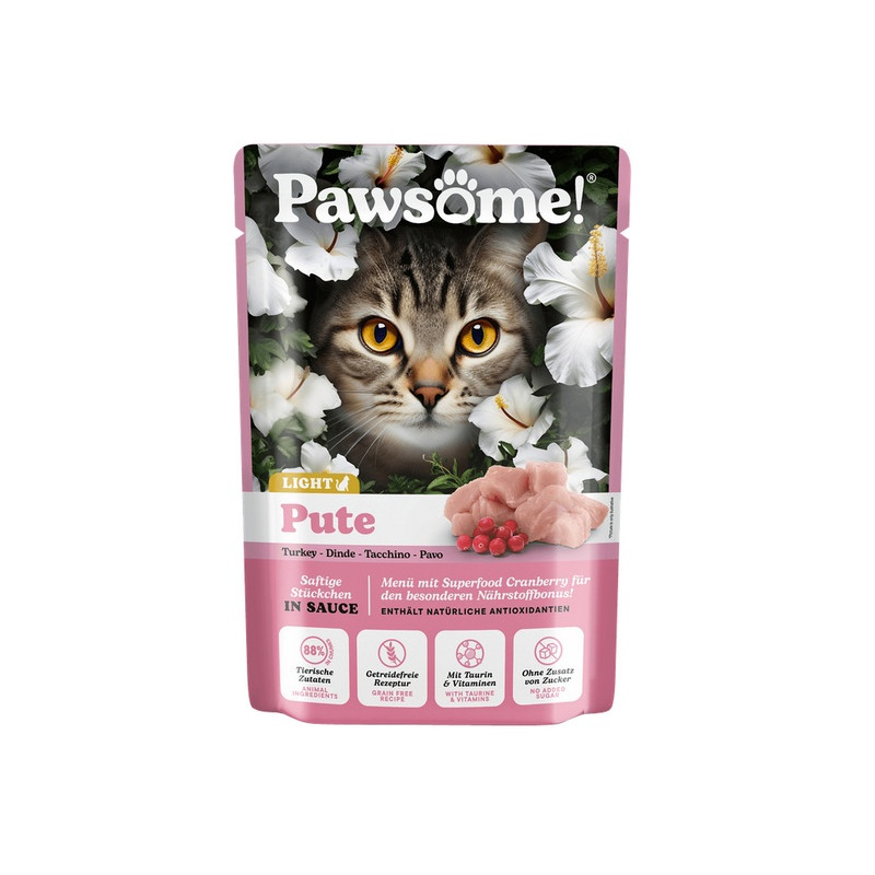 Pawsome Adult Light Pute - indyk saszetka 85g - All4Animals