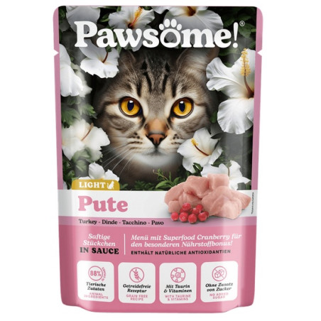 Pawsome Adult Light Pute - indyk saszetka 85g - All4Animals