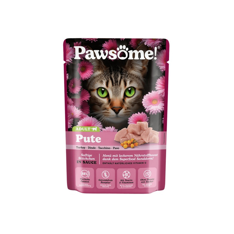 Pawsome Adult Pute - indyk saszetka 85g - All4Animals