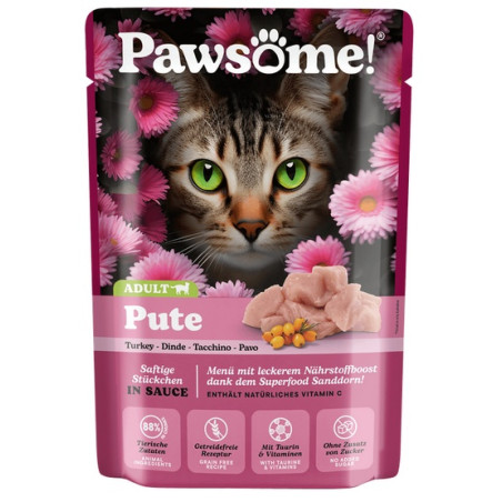 Pawsome Adult Pute - indyk saszetka 85g - All4Animals