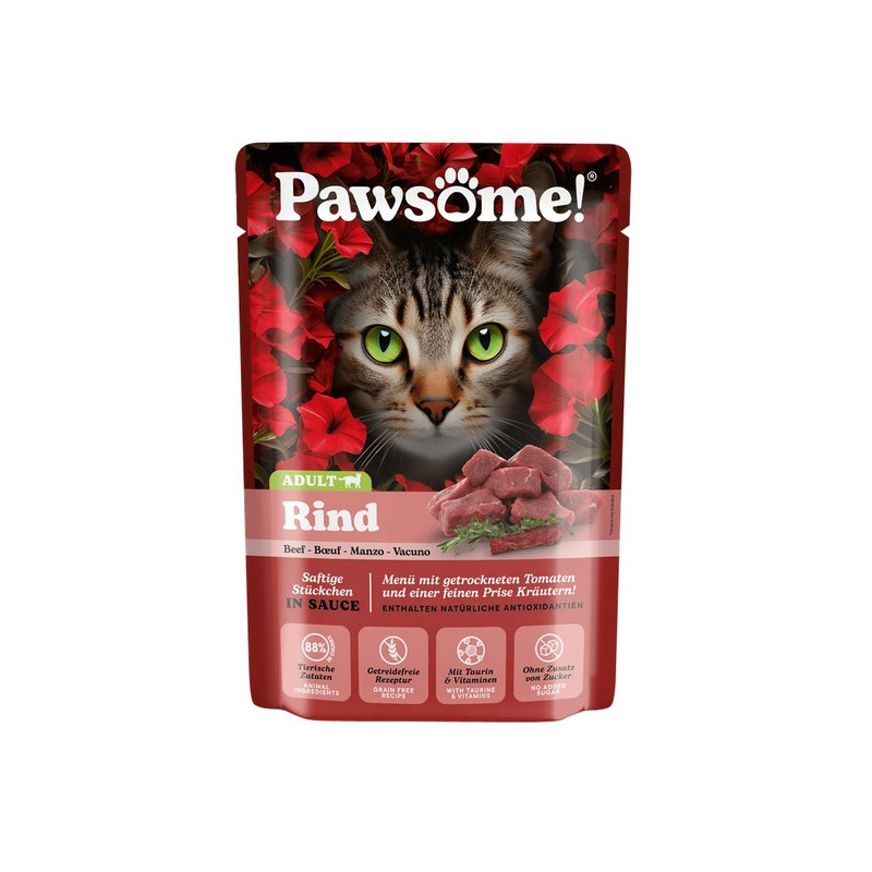 Pawsome Adult Rind - wołowina saszetka 85g - All4Animals