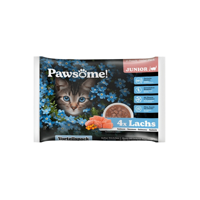Pawsome Junior Lachs - łosoś saszetki 4x85g - All4Animals