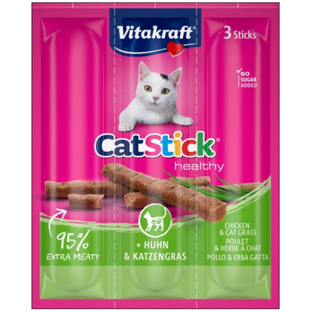 Vitakraft Cat Stick Classic kurczak + kocia trawa 3szt - All4Animals