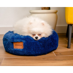 MIMIKO Pets Legowisko Shaggy okrągłe M 45cm chabrowe - All4Animals