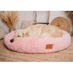 MIMIKO Pets Legowisko Shaggy okrągłe XXL 100cm różowe - All4Animals