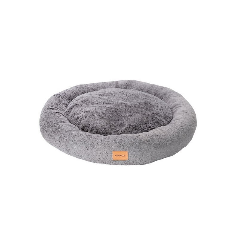 MIMIKO Pets Legowisko Shaggy okrągłe XXL 100cm szare - All4Animals