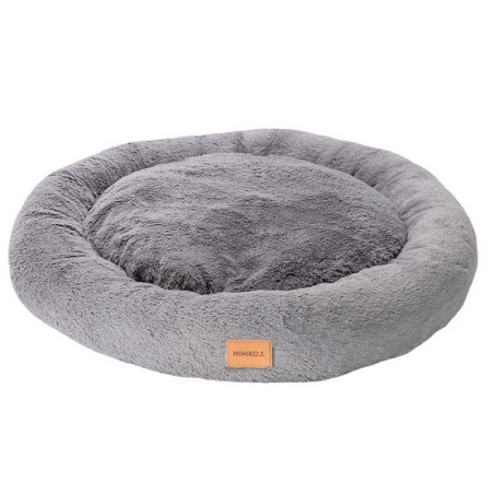 MIMIKO Pets Legowisko Shaggy okrągłe XXL 100cm szare - All4Animals