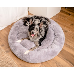 MIMIKO Pets Legowisko Shaggy okrągłe XXL 100cm szare - All4Animals
