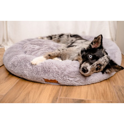 MIMIKO Pets Legowisko Shaggy okrągłe XXL 100cm szare - All4Animals