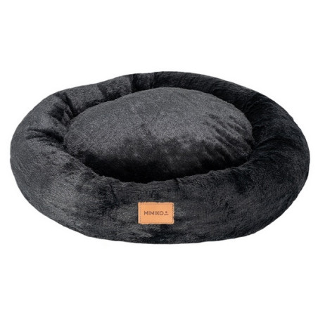 MIMIKO Pets Legowisko Shaggy okrągłe XL 75cm czarne - All4Animals