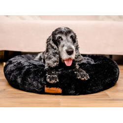 MIMIKO Pets Legowisko Shaggy okrągłe XL 75cm czarne - All4Animals