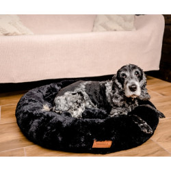 MIMIKO Pets Legowisko Shaggy okrągłe XL 75cm czarne - All4Animals
