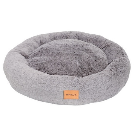 MIMIKO Pets Legowisko Shaggy okrągłe XL 75cm szare - All4Animals