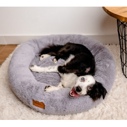 MIMIKO Pets Legowisko Shaggy okrągłe XL 75cm szare - All4Animals