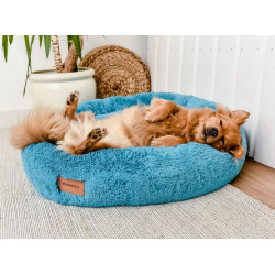 MIMIKO Pets Legowisko Shaggy okrągłe XL 75cm turkusowe - All4Animals