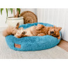 MIMIKO Pets Legowisko Shaggy okrągłe XL 75cm turkusowe - All4Animals