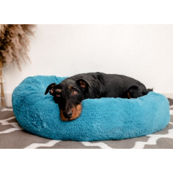 MIMIKO Pets Legowisko Shaggy okrągłe XL 75cm turkusowe - All4Animals