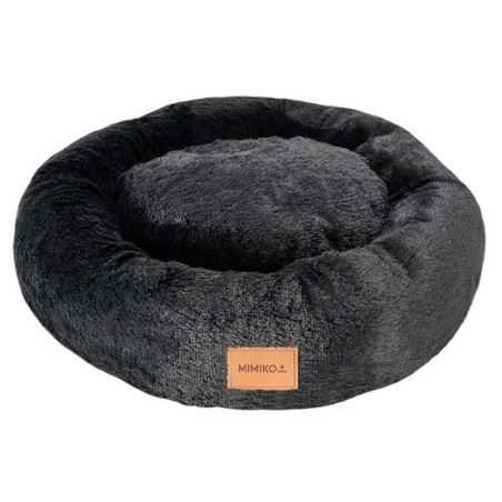 MIMIKO Pets Legowisko Shaggy okrągłe L 60cm czarne - All4Animals