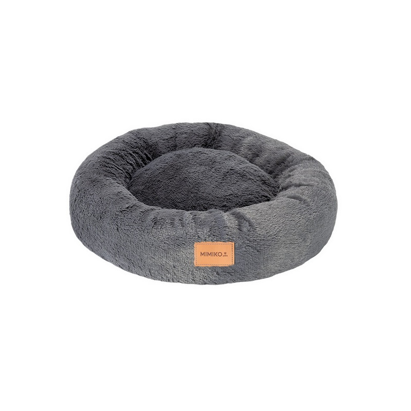 MIMIKO Pets Legowisko Shaggy okrągłe L 60cm grafitowe - All4Animals