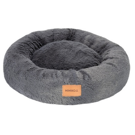 MIMIKO Pets Legowisko Shaggy okrągłe L 60cm grafitowe - All4Animals