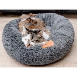 MIMIKO Pets Legowisko Shaggy okrągłe L 60cm grafitowe - All4Animals