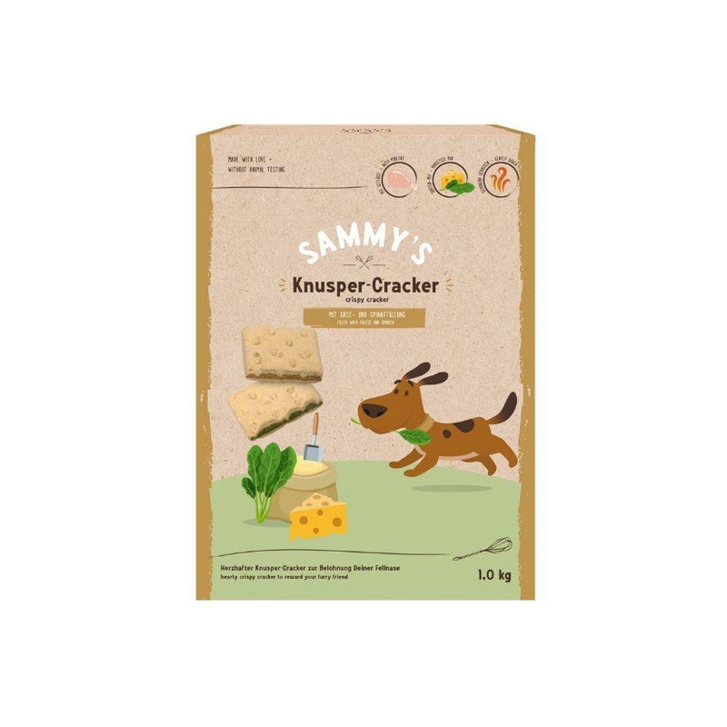 Sammy's Crispy Cracker Ser & Szpinak 1kg - All4Animals
