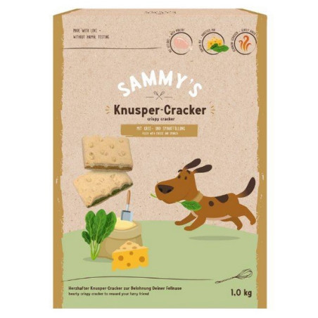 Sammy's Crispy Cracker Ser & Szpinak 1kg - All4Animals