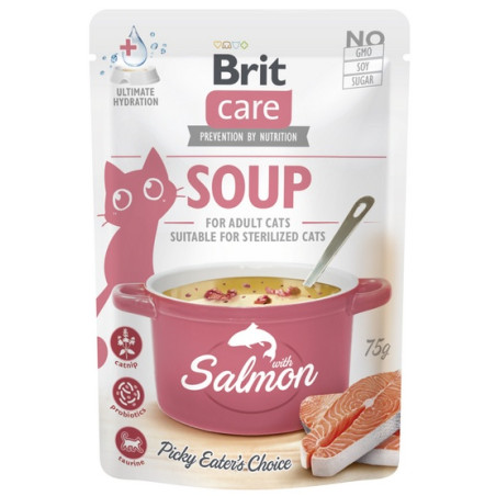 Brit Care Cat Soup Salmon saszetka 75g - All4Animals