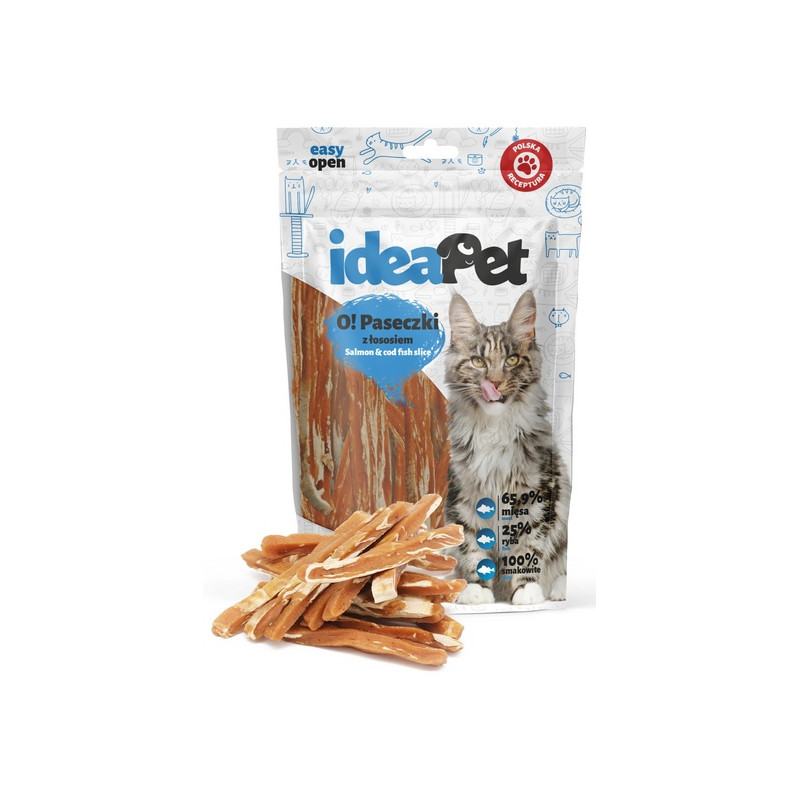 IdeaPet O! Kot Paski z łososiem 60g - All4Animals