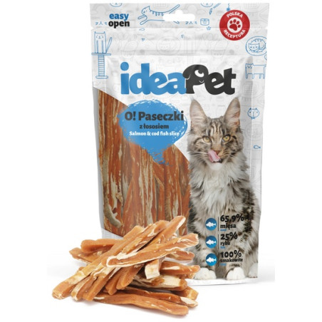 IdeaPet O! Kot Paski z łososiem 60g - All4Animals